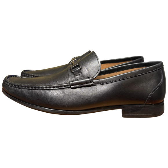PETER MILLAR Crown Men's 11M Leather Horse Bit Loafer Black Casual Shoes Brazil - Picture 5 of 14